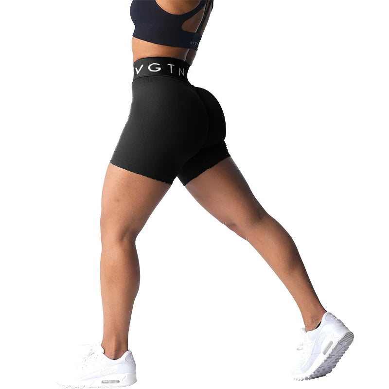 NVGT Sport Seamless Shorts for Women - High Waisted Butt Lift Biker/Gym Shorts