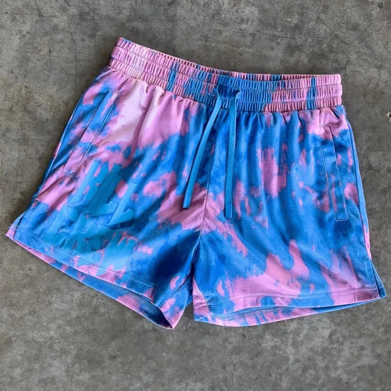 Kill Krew Inspired Muay Thai Shorts - Mesh Gym Shorts - Tie Dye, Flower, Flame