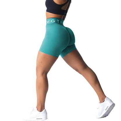 NVGT Sport Seamless Shorts for Women - High Waisted Butt Lift Biker/Gym Shorts