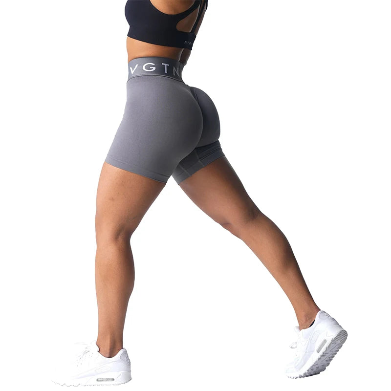 NVGT Sport Seamless Shorts for Women - High Waisted Butt Lift Biker/Gym Shorts