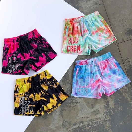 Kill Krew Inspired Muay Thai Shorts - Mesh Gym Shorts - Tie Dye, Flower, Flame