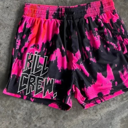 Kill Krew Inspired Muay Thai Shorts - Mesh Gym Shorts - Tie Dye, Flower, Flame