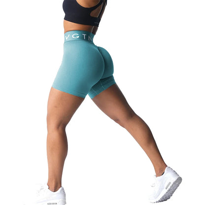 NVGT Sport Seamless Shorts for Women - High Waisted Butt Lift Biker/Gym Shorts