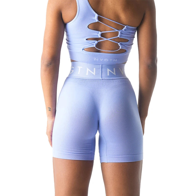 NVGT Sport Seamless Shorts for Women - High Waisted Butt Lift Biker/Gym Shorts