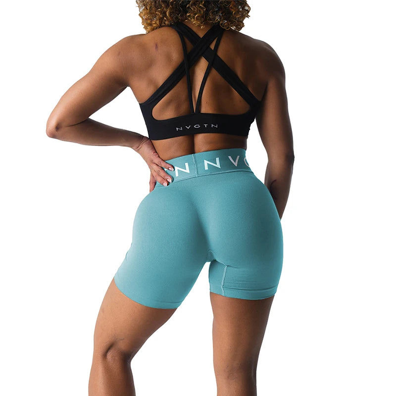 NVGT Sport Seamless Shorts for Women - High Waisted Butt Lift Biker/Gym Shorts