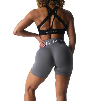 NVGT Sport Seamless Shorts for Women - High Waisted Butt Lift Biker/Gym Shorts