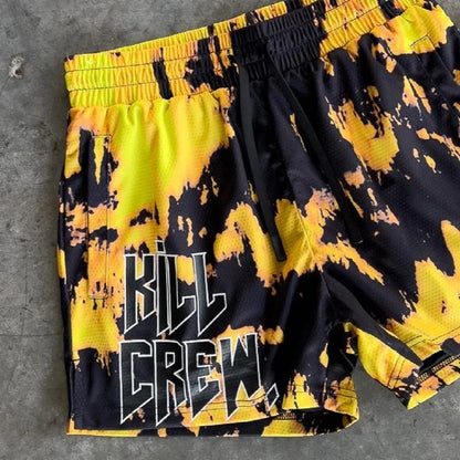 Kill Krew Inspired Muay Thai Shorts - Mesh Gym Shorts - Tie Dye, Flower, Flame