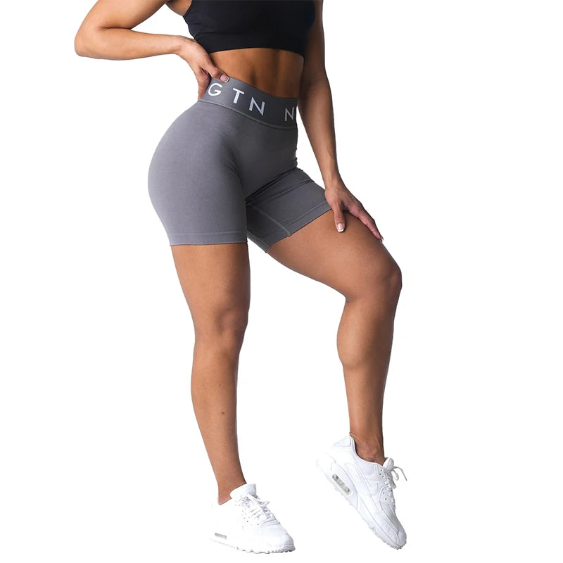 NVGT Sport Seamless Shorts for Women - High Waisted Butt Lift Biker/Gym Shorts