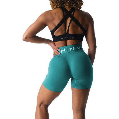 NVGT Sport Seamless Shorts for Women - High Waisted Butt Lift Biker/Gym Shorts