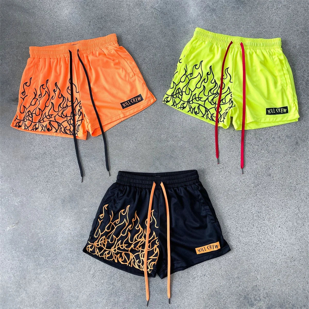 Kill Krew Muay Thai Flame Shorts Dupes - Men's Mesh Athletic Shorts