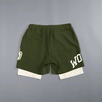 Darc Wolves Sport Double Layer Compression Shorts - Men's Gym Shorts