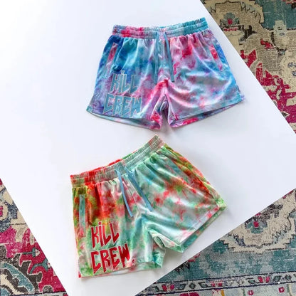 Kill Krew Inspired Muay Thai Shorts - Mesh Gym Shorts - Tie Dye, Flower, Flame