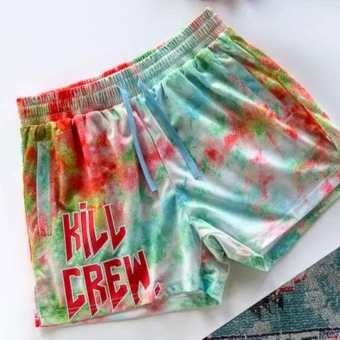 Kill Krew Inspired Muay Thai Shorts - Mesh Gym Shorts - Tie Dye, Flower, Flame