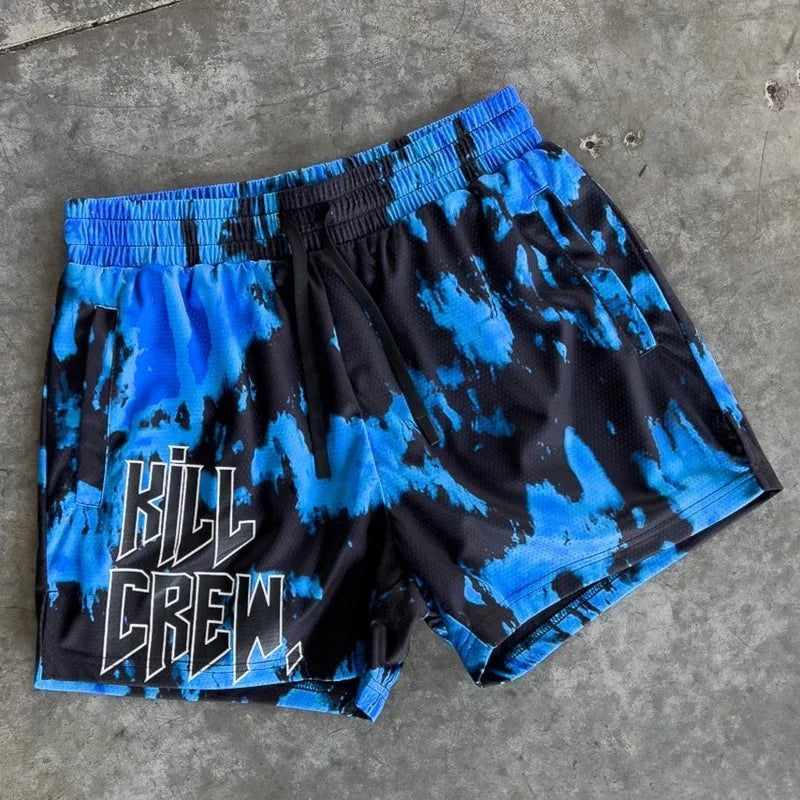 Kill Krew Inspired Muay Thai Shorts - Mesh Gym Shorts - Tie Dye, Flower, Flame