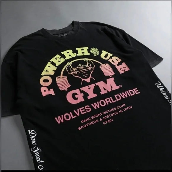 Darc Wolves Sport Powerhouse Men's Premium Cotton Gym Shirt w/ "# of 1000" Tag